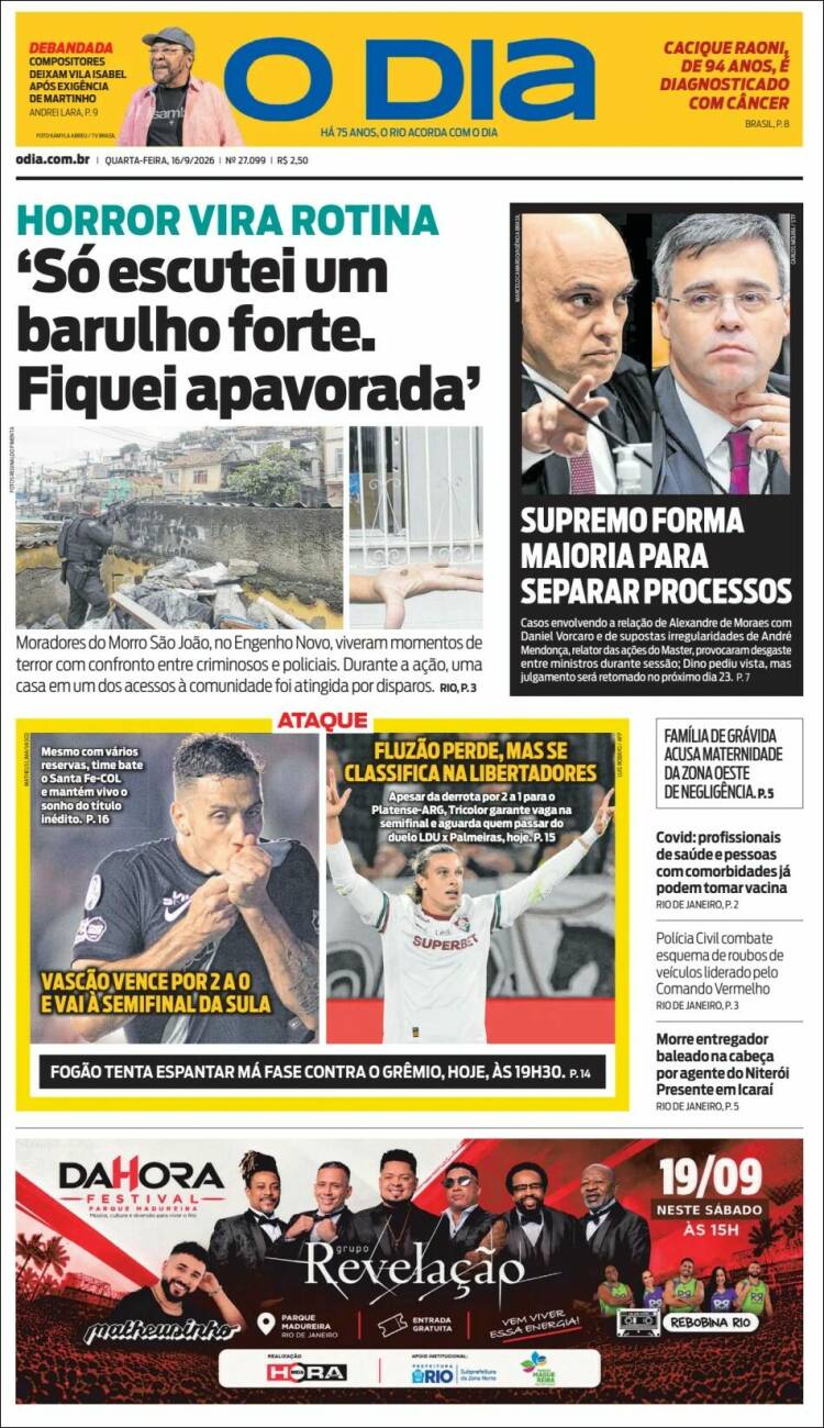 Portada de O Dia (Brasil)