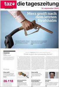 Portada de Die Tageszeitung (Alemania)