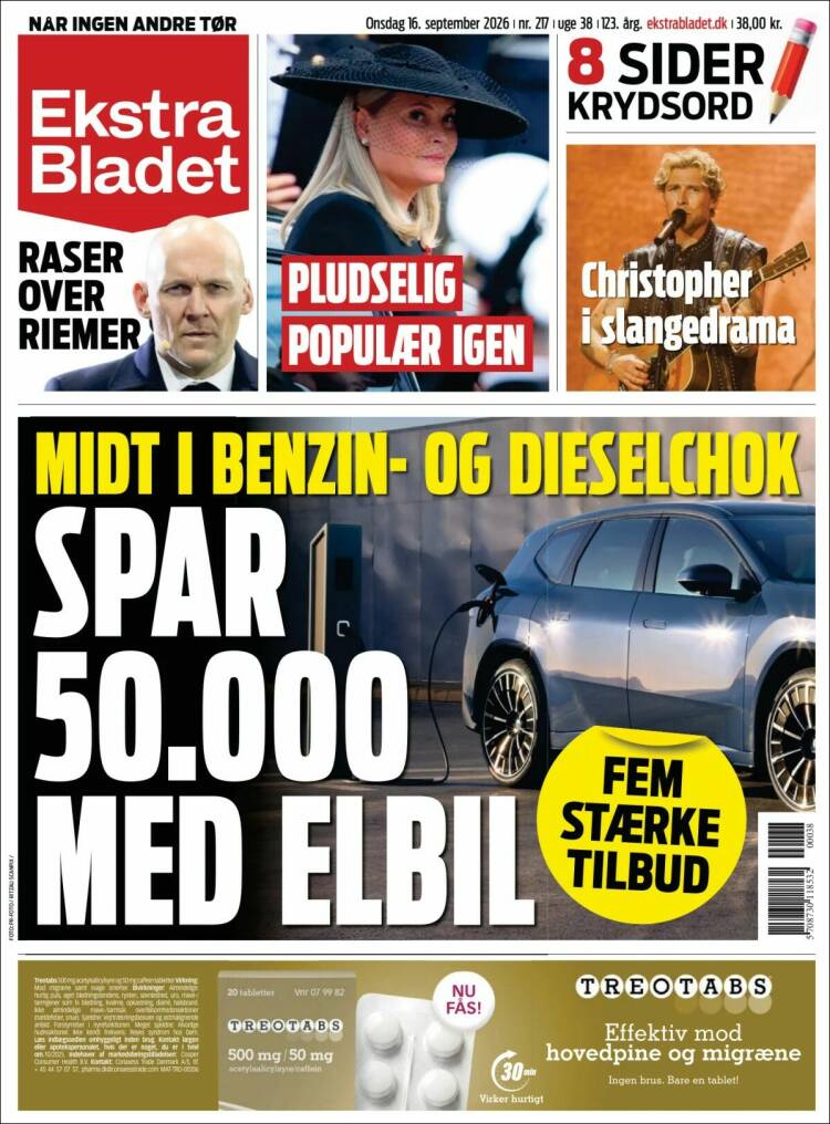 Portada de Ekstra Bladet (Dinamarca)