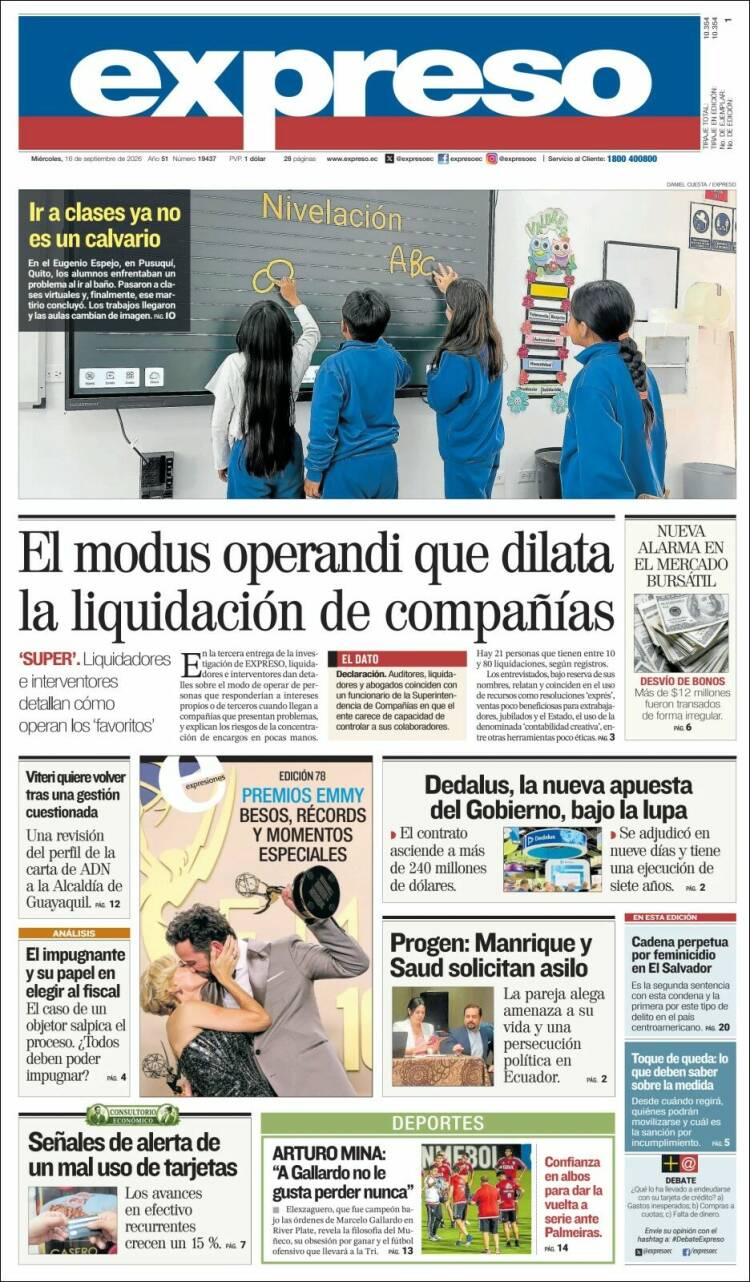 Portada de Expreso (Ecuador)