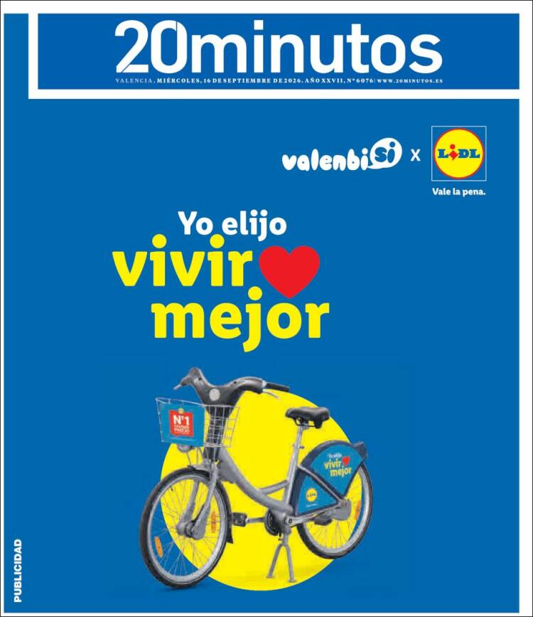 Portada de 20 Minutos - Valencia (Espa&ntilde;a)
