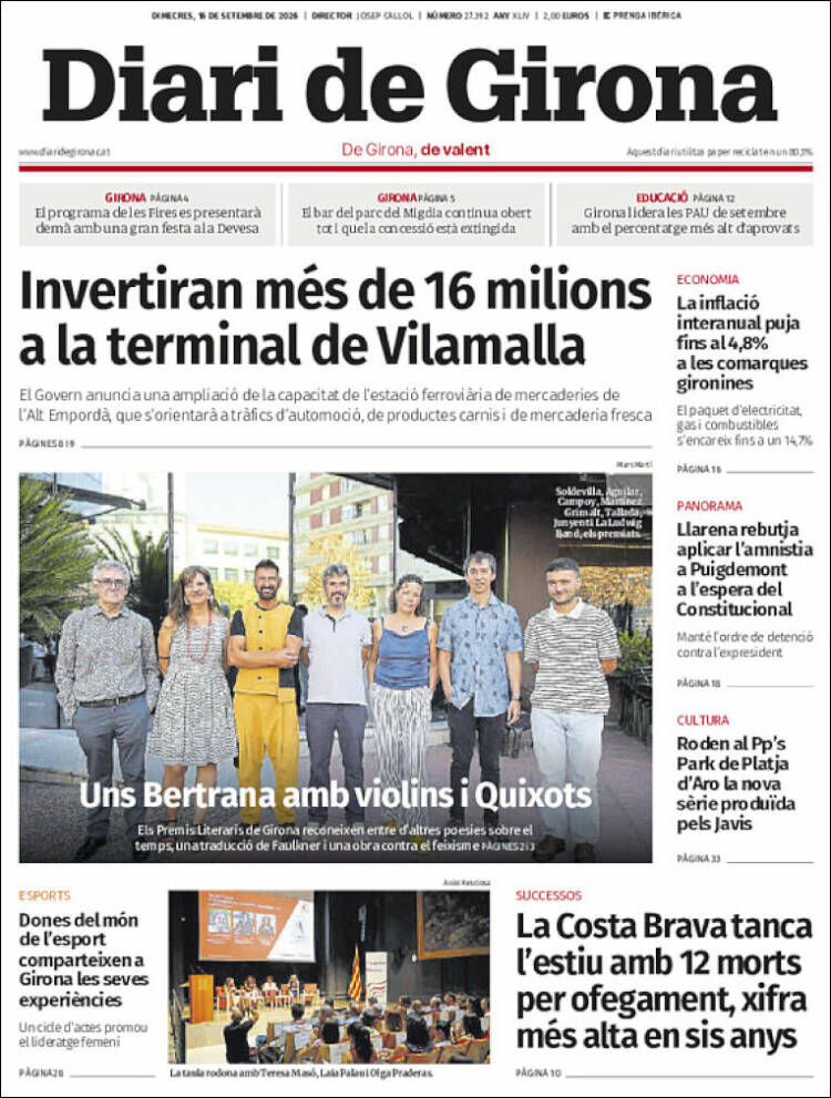Portada de Diari de Girona (Espa&ntilde;a)