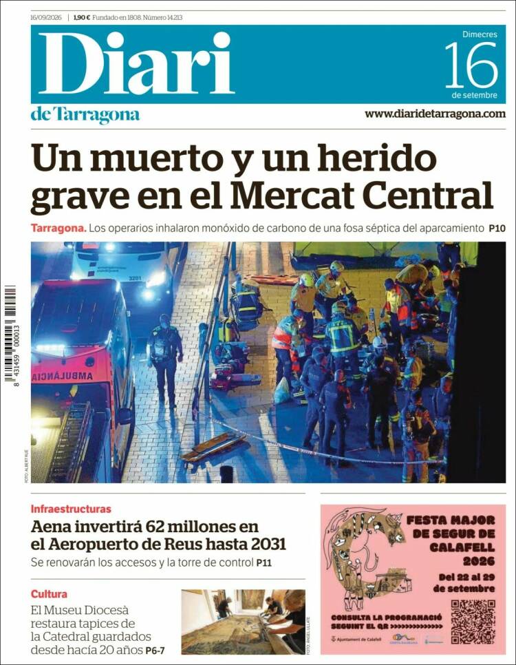 Portada de Diari de Tarragona (Espa&ntilde;a)