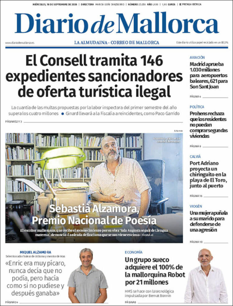 Portada de Diario de Mallorca (Espa&ntilde;a)