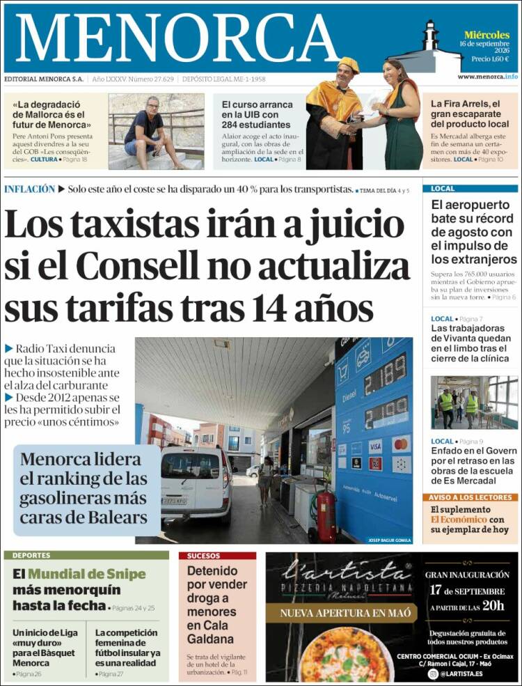Portada de Menorca - Diario Insular (Espa&ntilde;a)