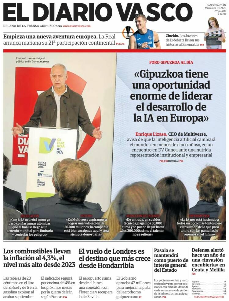 Portada de Diario Vasco (Espa&ntilde;a)