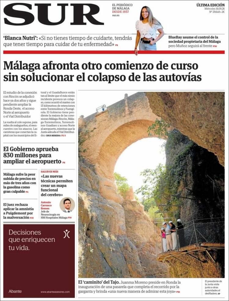 Portada de Diario el Sur (Espa&ntilde;a)