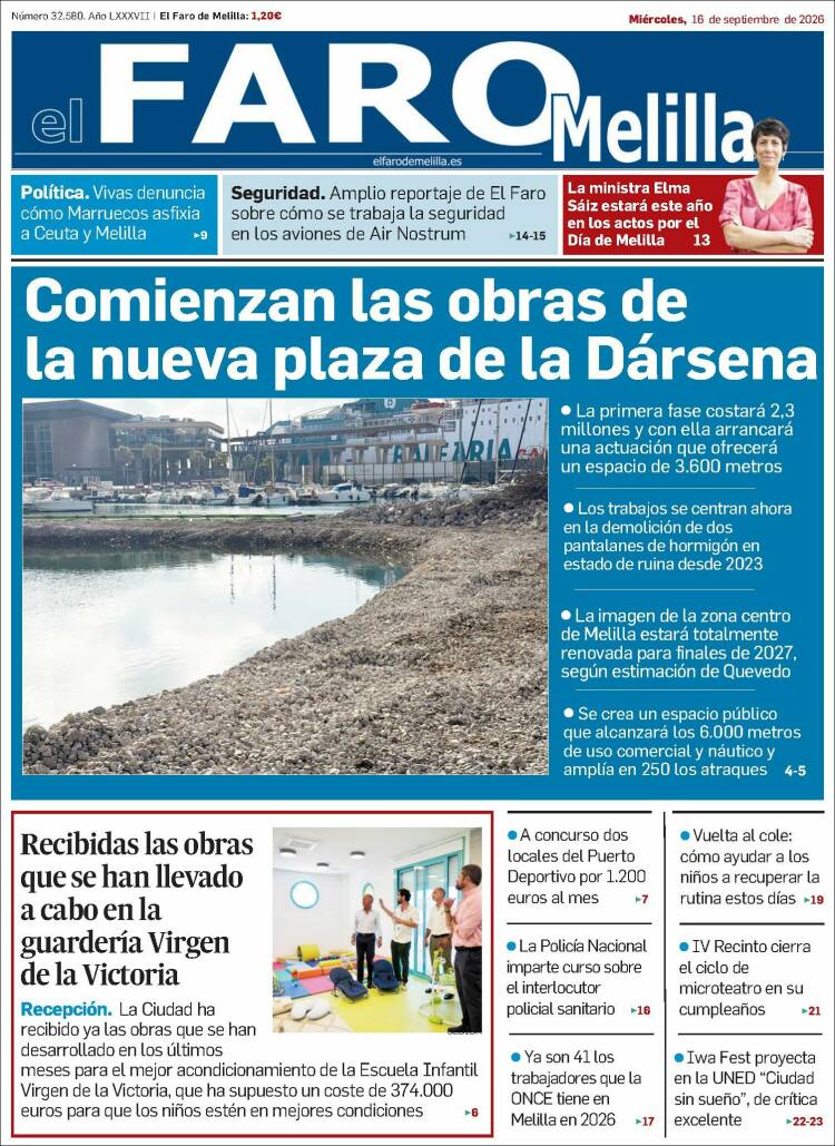 Portada de El Faro de Melilla (Espagne)