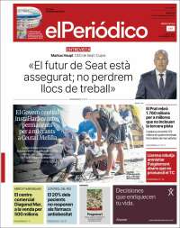 Portada de El Periódico de Catalunya (Espagne)