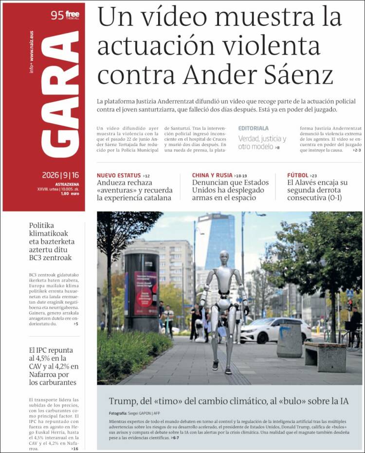 Portada de Gara (Espa&ntilde;a)