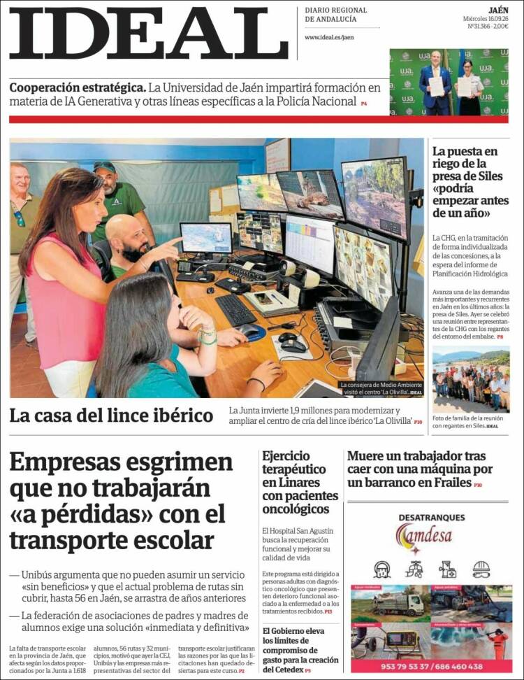 Portada de El Ideal de Jaén (Espa&ntilde;a)