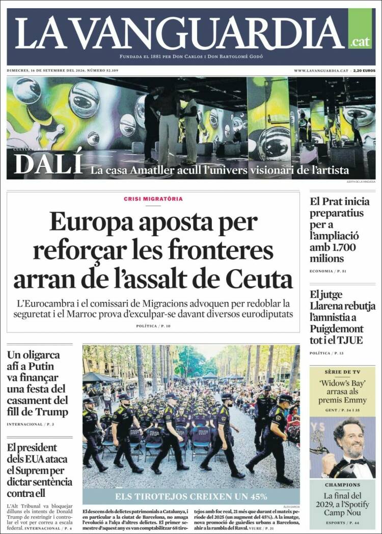 Portada de La Vanguardia (Espa&ntilde;a)