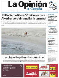 Portada de La Opinión de A Coruña (Espa&ntilde;a)