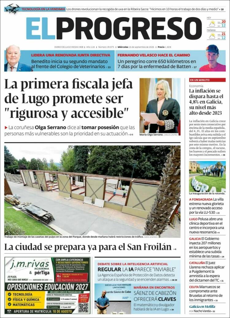 Portada de El Progreso (Espagne)