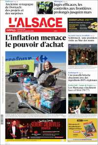 Portada de Journal L'Alsace (Francia)