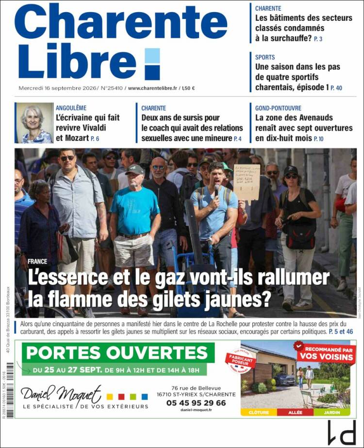 Portada de Charente Libre (Francia)