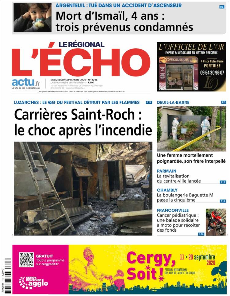 Portada de L'Echo de la Haute-Vienne (Francia)