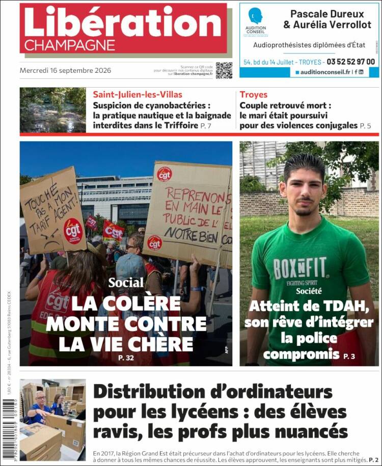 Portada de Libération Champagne (Francia)