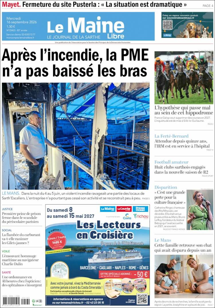 Portada de Le Maine Libre (Francia)