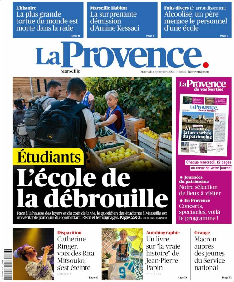 Portada de La Provence (Francia)