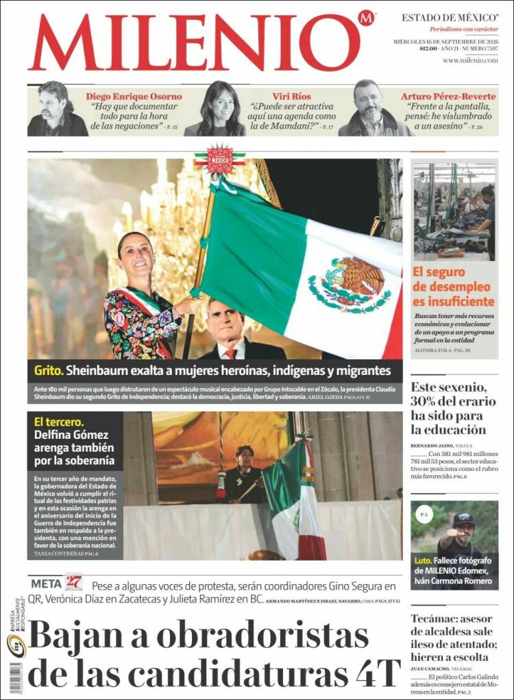 Portada de Milenio - Estado de México (M&eacute;xico)