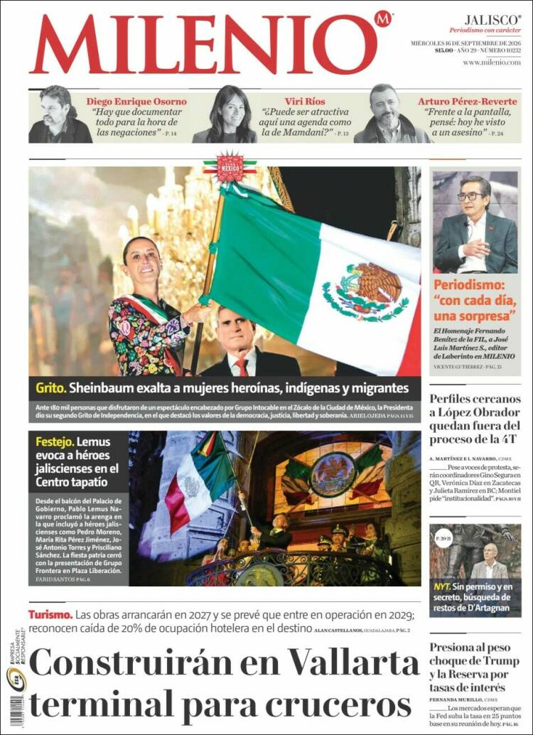 Portada de Milenio - Jalisco (M&eacute;xico)