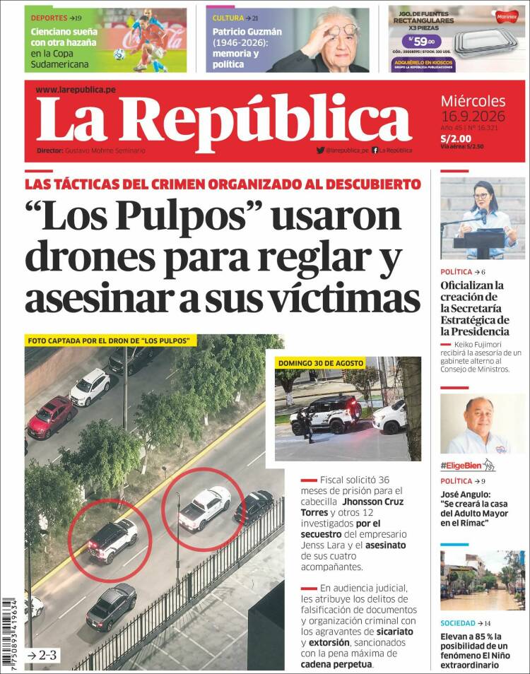 Portada de La Republica (Per&uacute;)