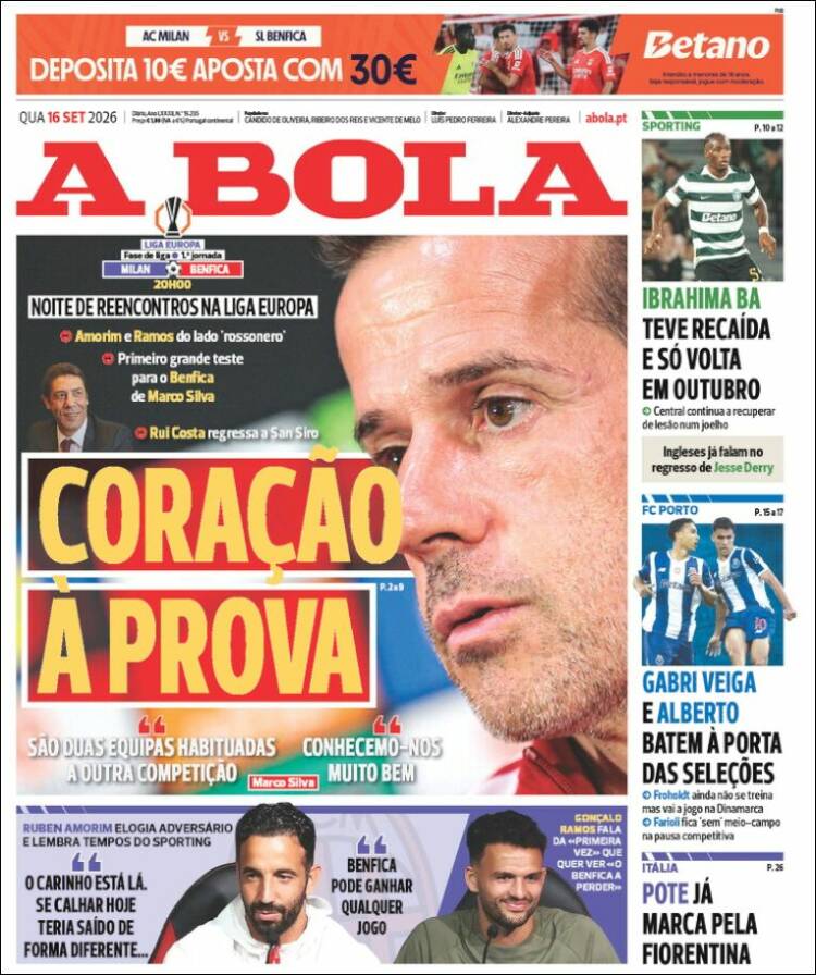 Portada de A Bola (Portugal)