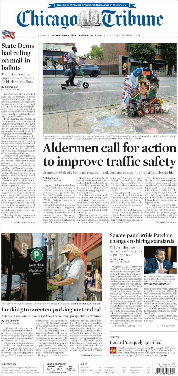 Portada de Chicago Tribune (&Eacute;tats-Unis)