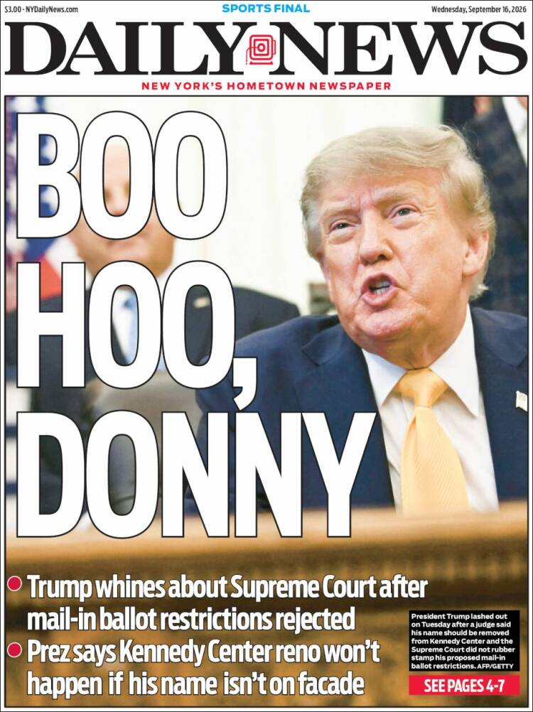 Portada de Daily News - New York (USA)