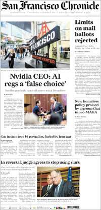 Portada de San Francisco Chronicle (USA)