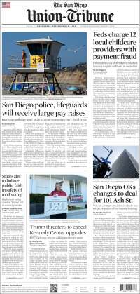 Portada de The San Diego Union-Tribune (USA)
