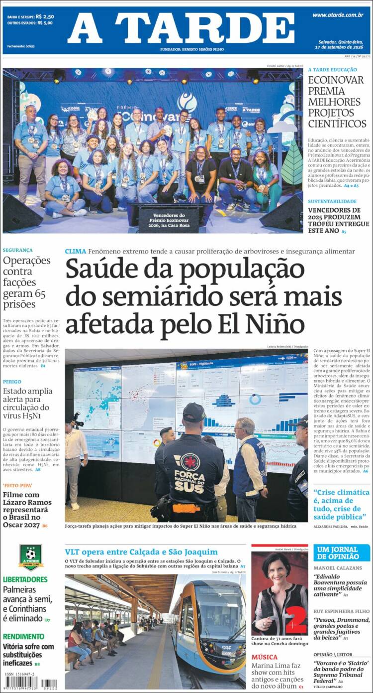 Portada de Diário A Tarde (Brasil)