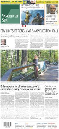 Portada de The Vancouver Sun (Canad&aacute;)