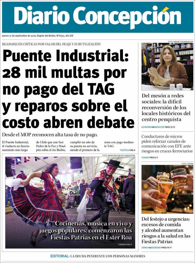 Portada de Diario de Concepción (Chile)