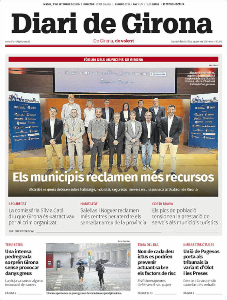 Portada de Diari de Girona (Espa&ntilde;a)