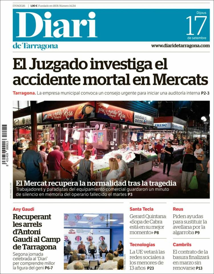 Portada de Diari de Tarragona (Espa&ntilde;a)