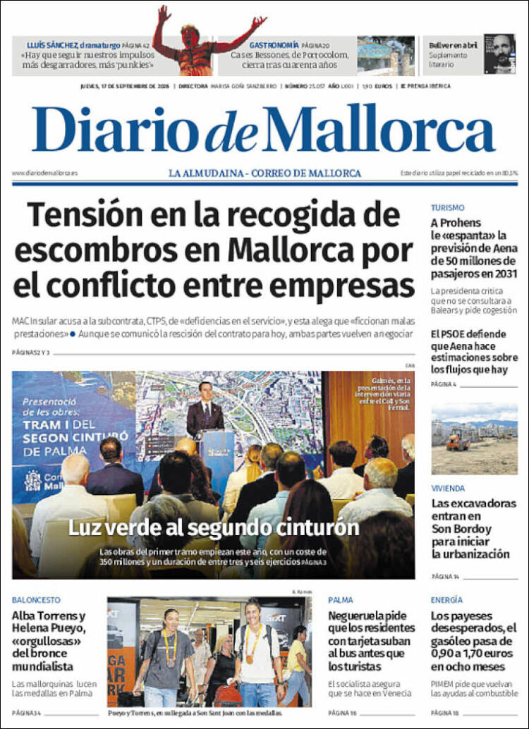Portada de Diario de Mallorca (Espa&ntilde;a)