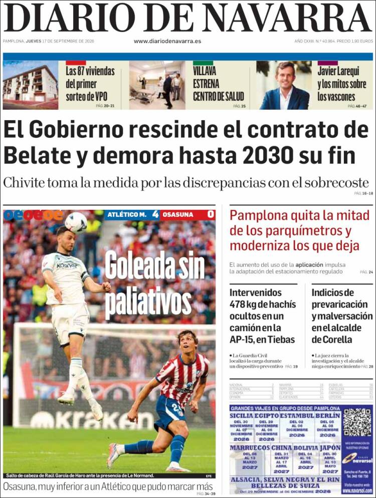 Portada de Diario de Navarra (Espa&ntilde;a)