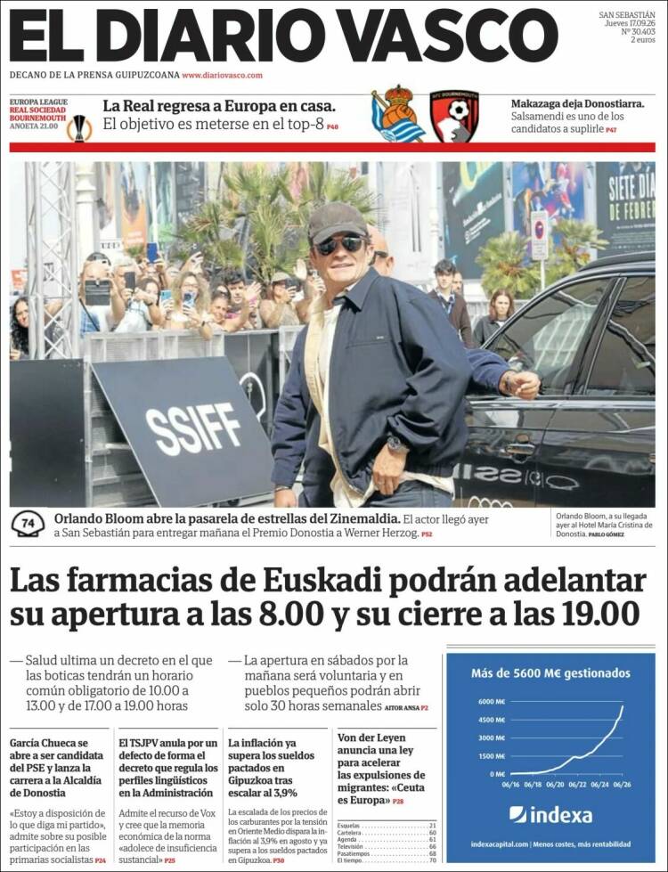 Portada de Diario Vasco (Espa&ntilde;a)