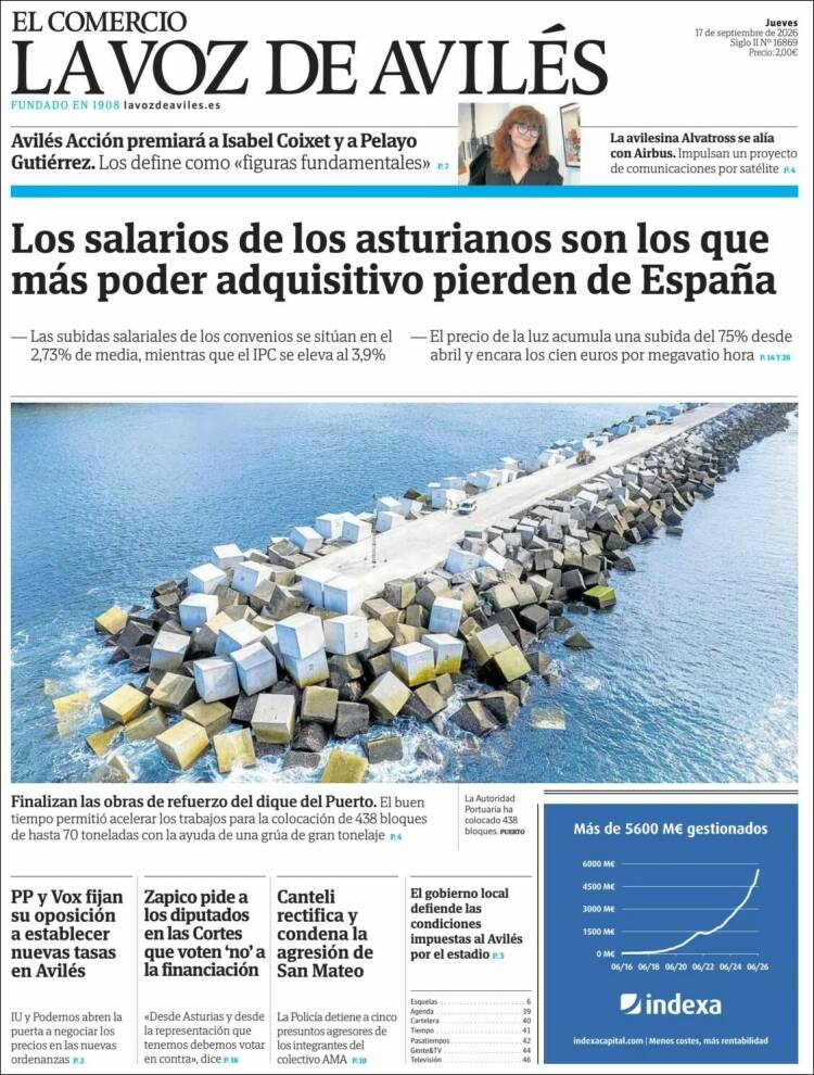 Portada de El Comercio - Avilés (Espa&ntilde;a)