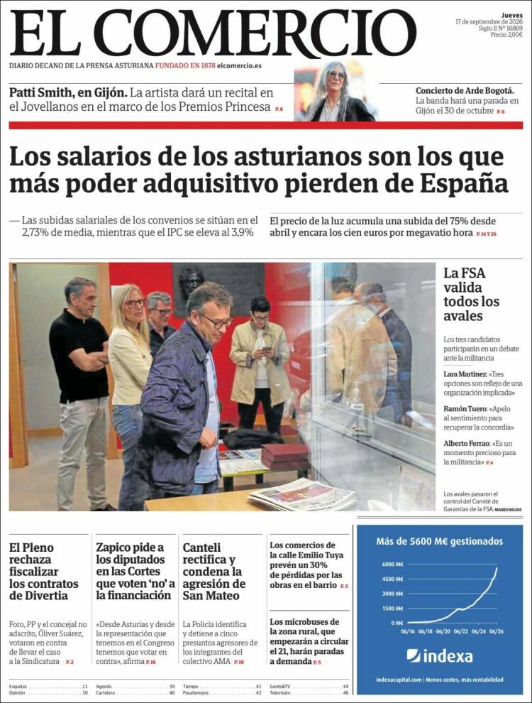 Portada de El Comercio - Gijón (Espa&ntilde;a)
