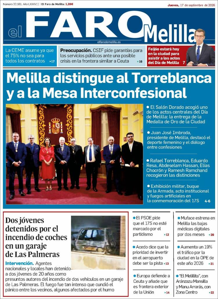 Portada de El Faro de Melilla (Espa&ntilde;a)