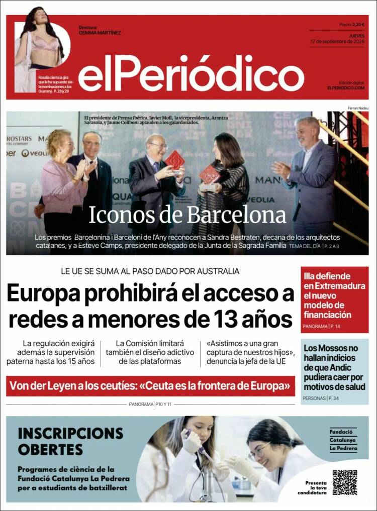Portada de El Periódico (Espa&ntilde;a)