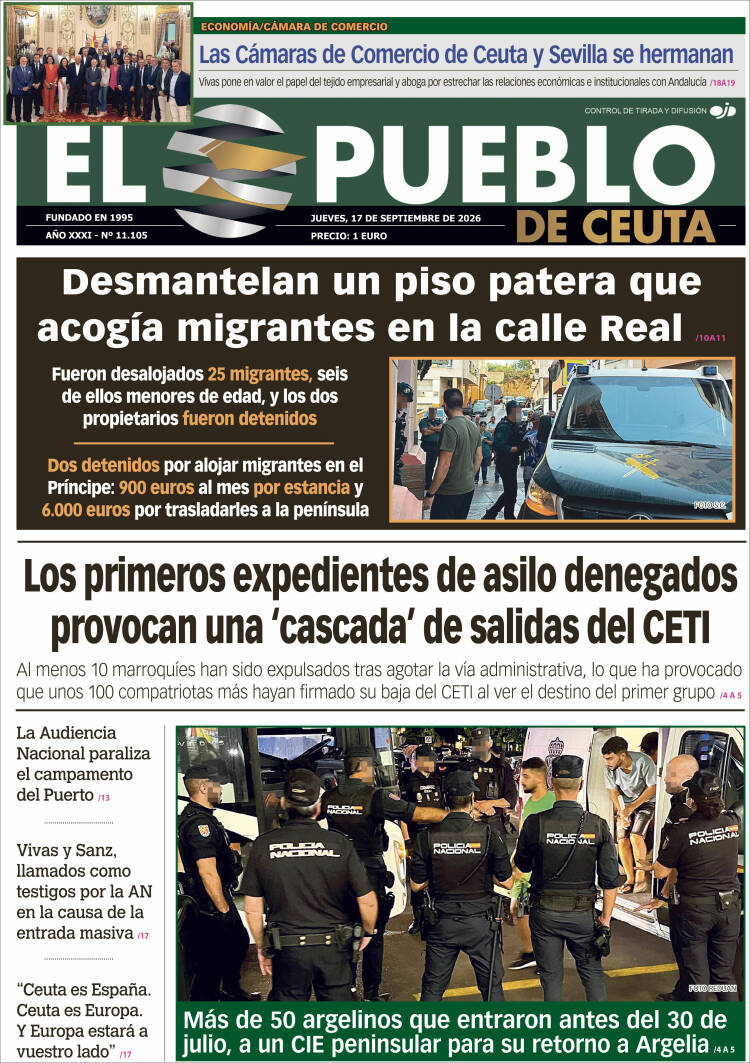 Portada de El Pueblo de Ceuta (Espa&ntilde;a)
