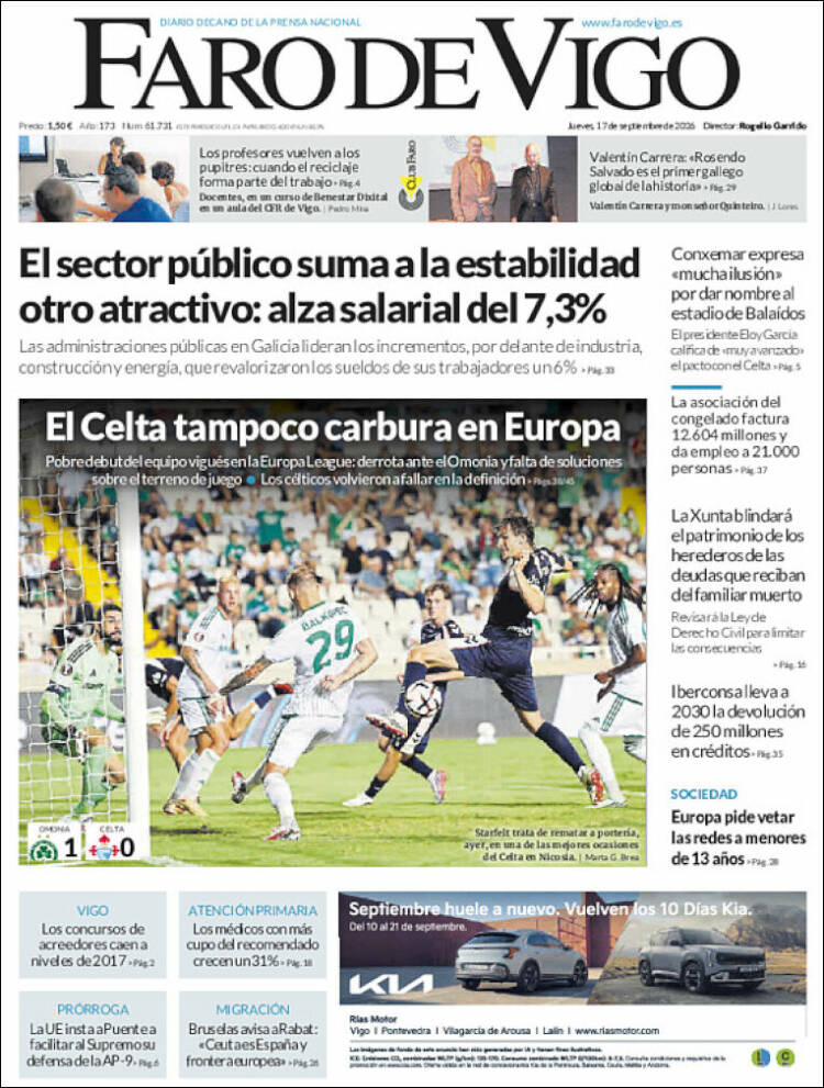 Portada de Faro de Vigo (Espa&ntilde;a)