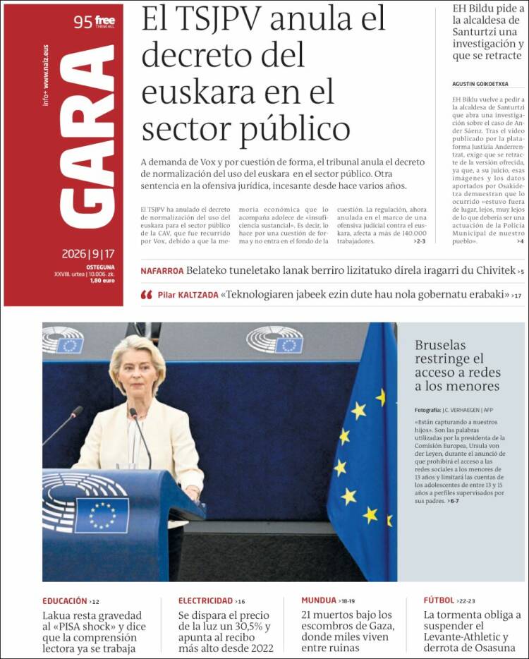 Portada de Gara (Espa&ntilde;a)
