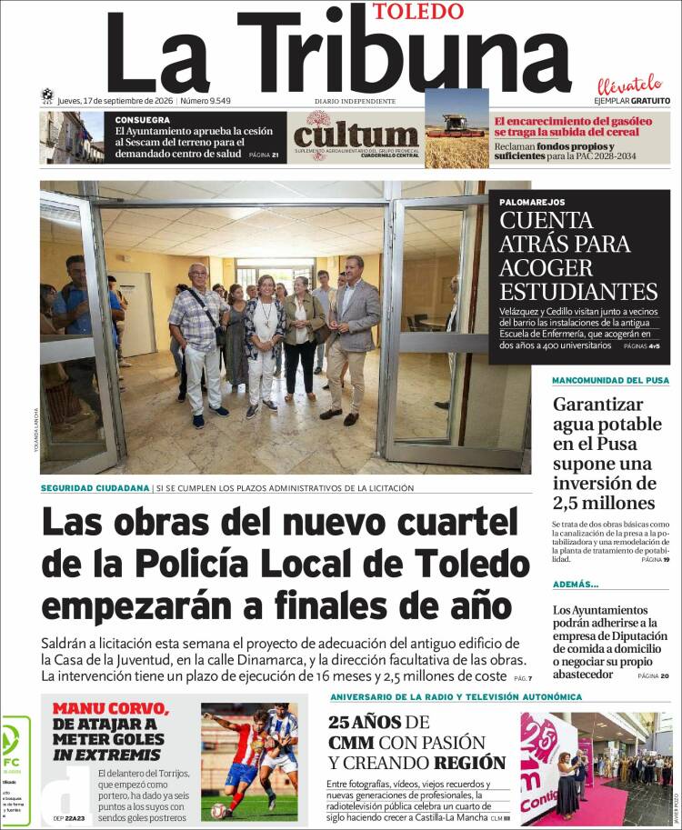 Portada de La Tribuna de Toledo (Espa&ntilde;a)