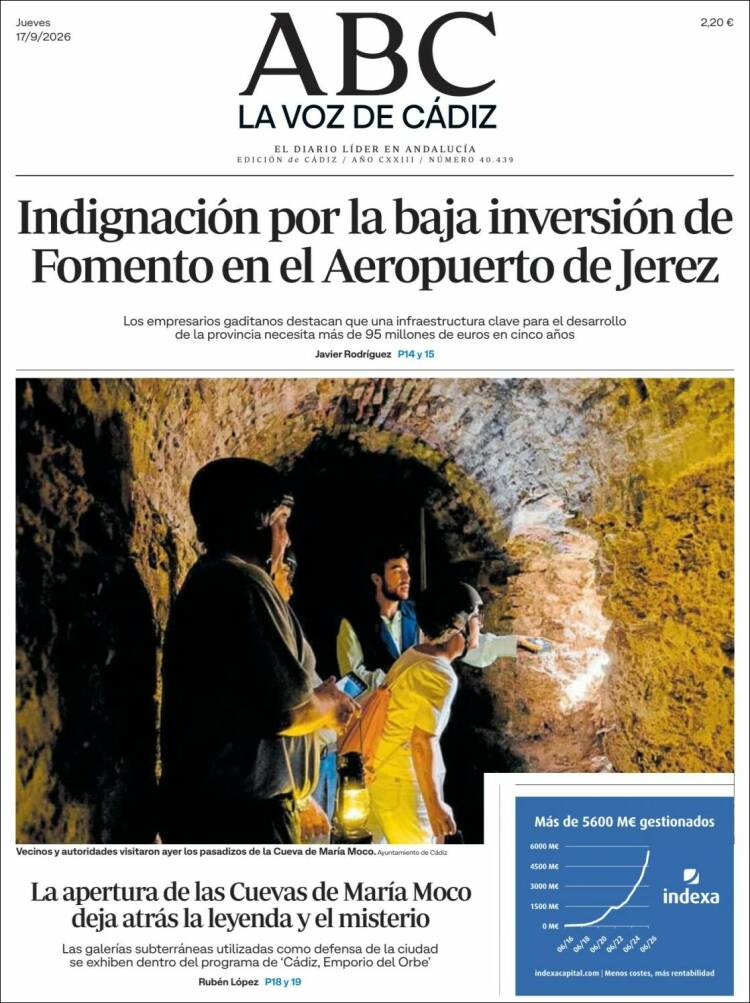 Portada de La Voz de Cádiz (Espa&ntilde;a)