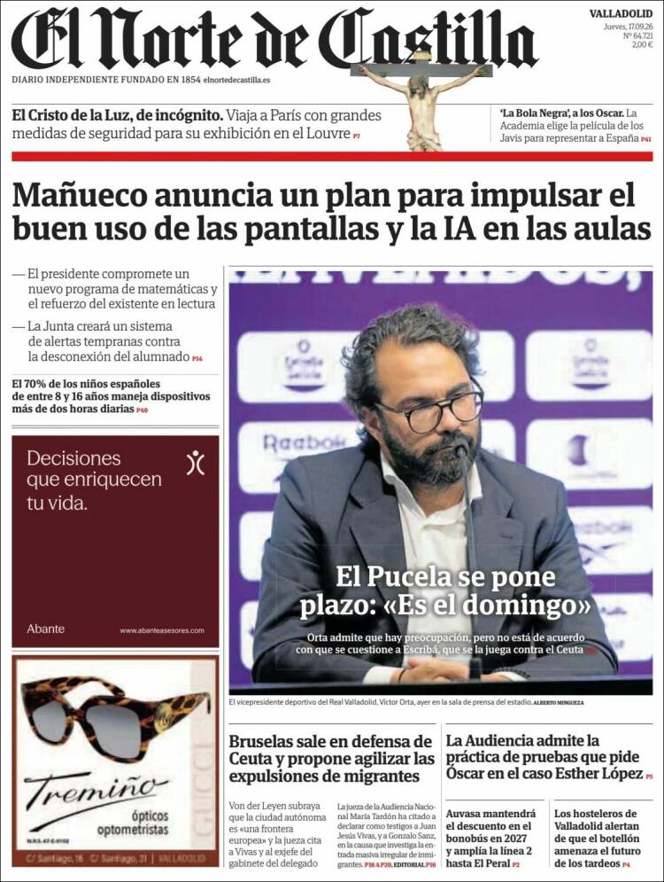 Portada de Norte de Castilla - Valladolid (Espa&ntilde;a)